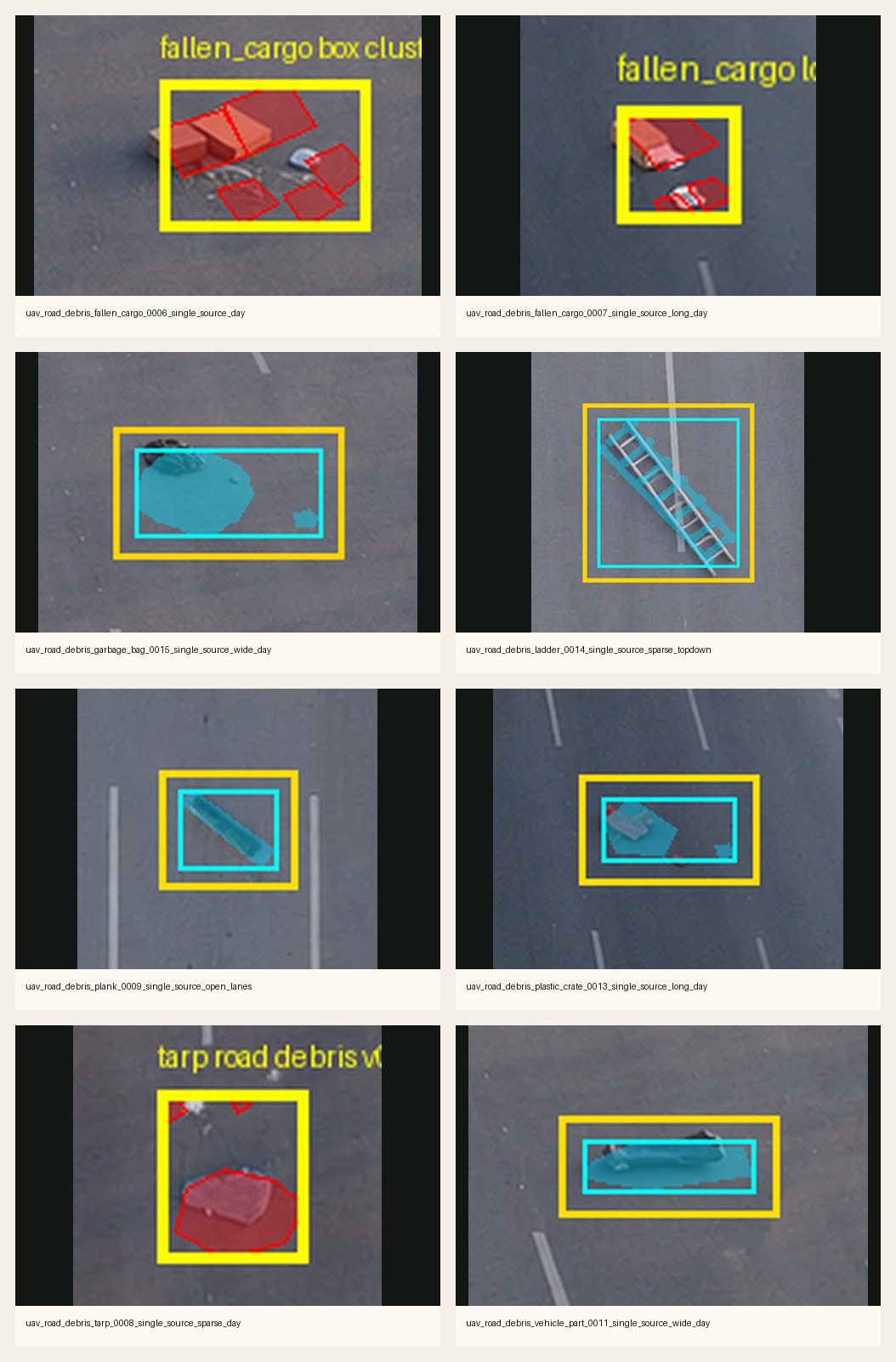 large road debris ROI detail sheet